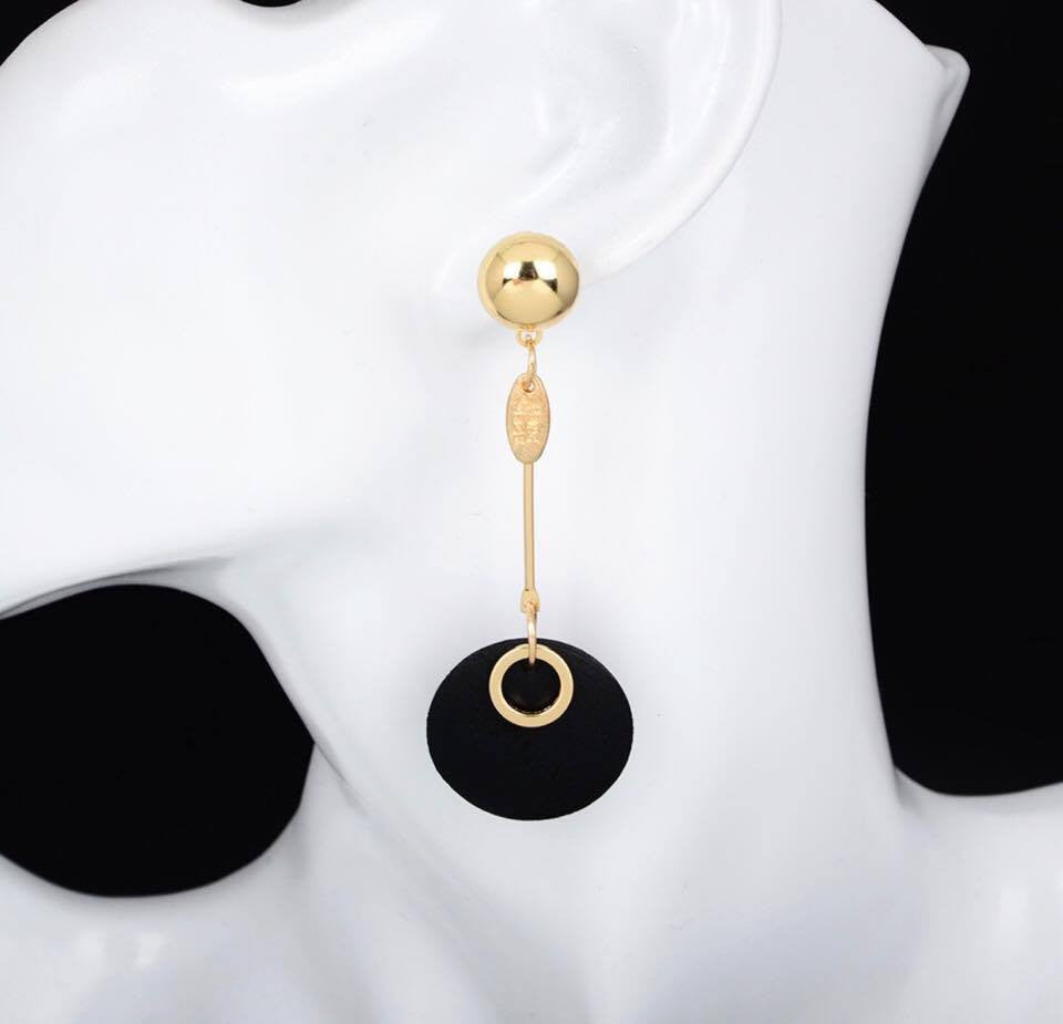 Asymmetry Gold Plated Long Drop Earrings