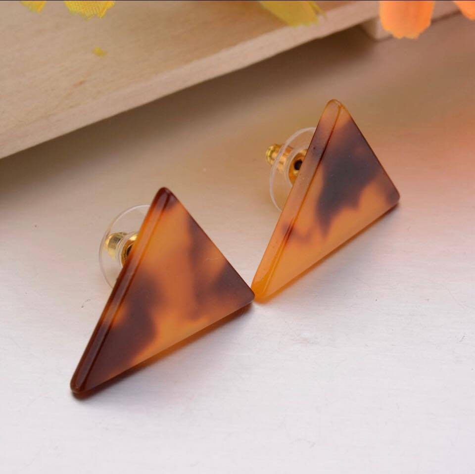 Geometric Triangle Acrylic Stud Earrings