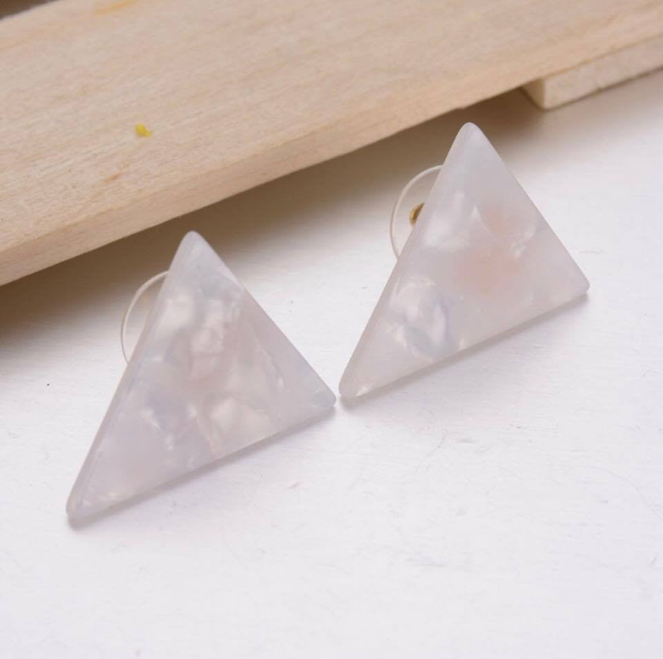 Geometric Triangle Acrylic Stud Earrings