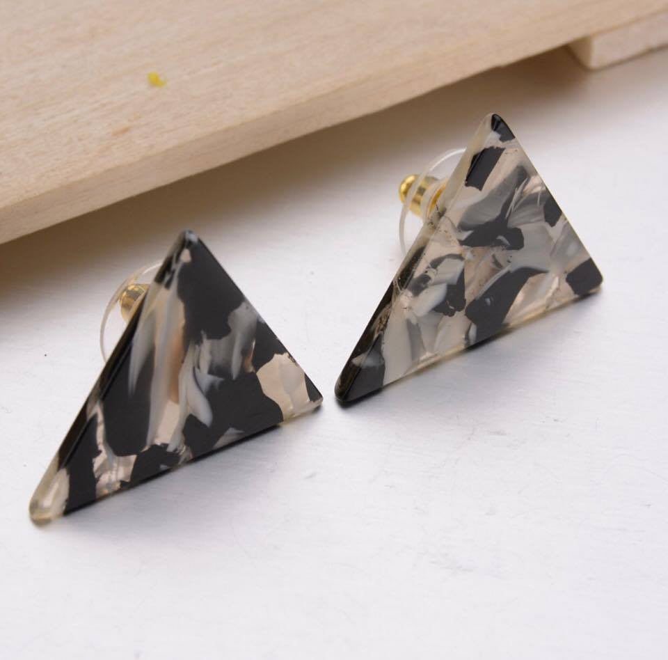 Geometric Triangle Acrylic Stud Earrings