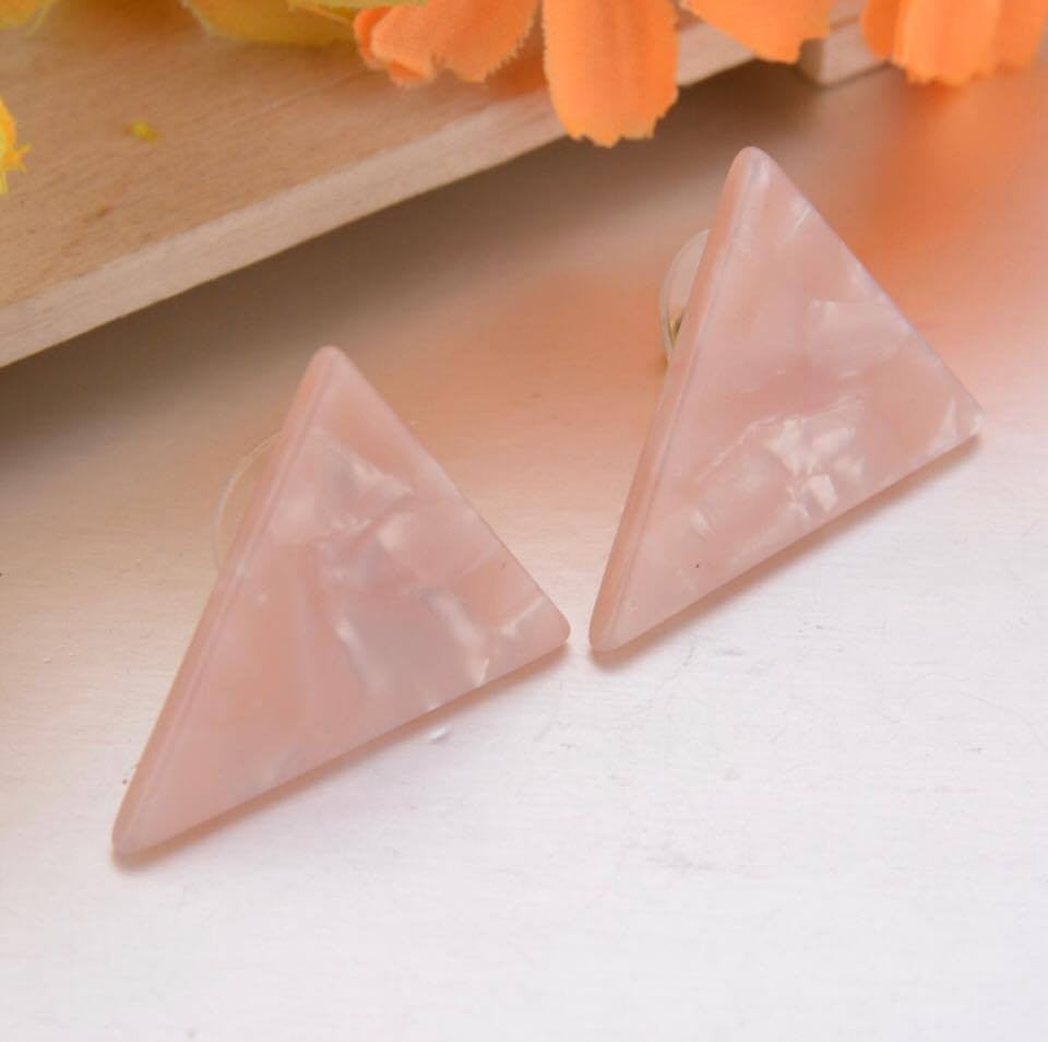 Geometric Triangle Acrylic Stud Earrings