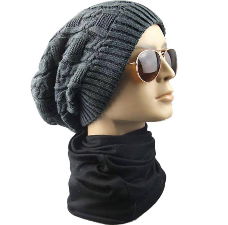 Acrylic Fibres 6 Color Unisex Slouchy Knitting Dual Purpose Cap For Women