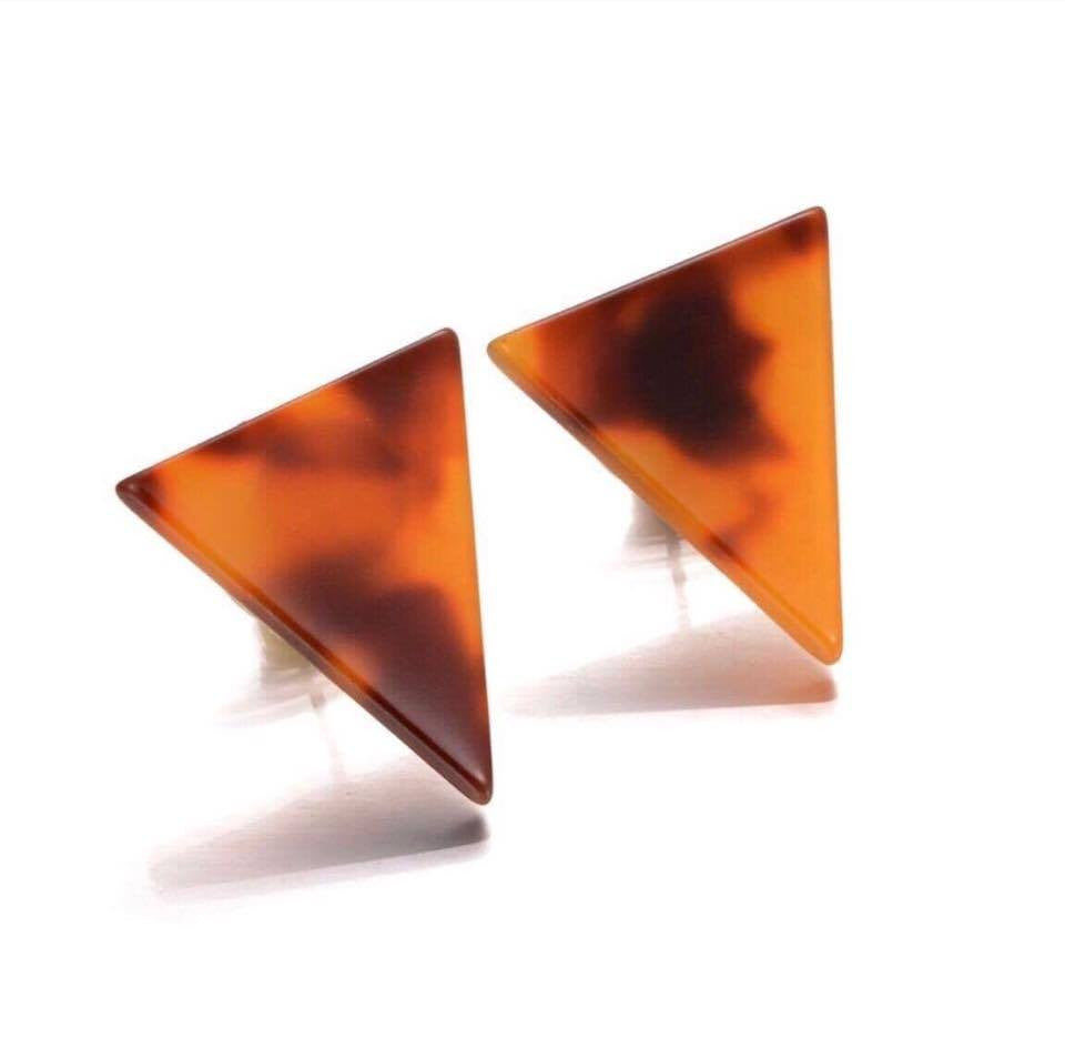 Geometric Triangle Acrylic Stud Earrings