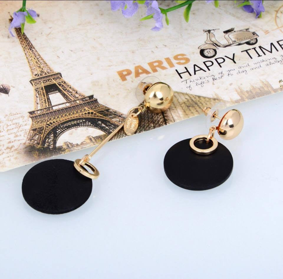 Asymmetry Gold Plated Long Drop Earrings