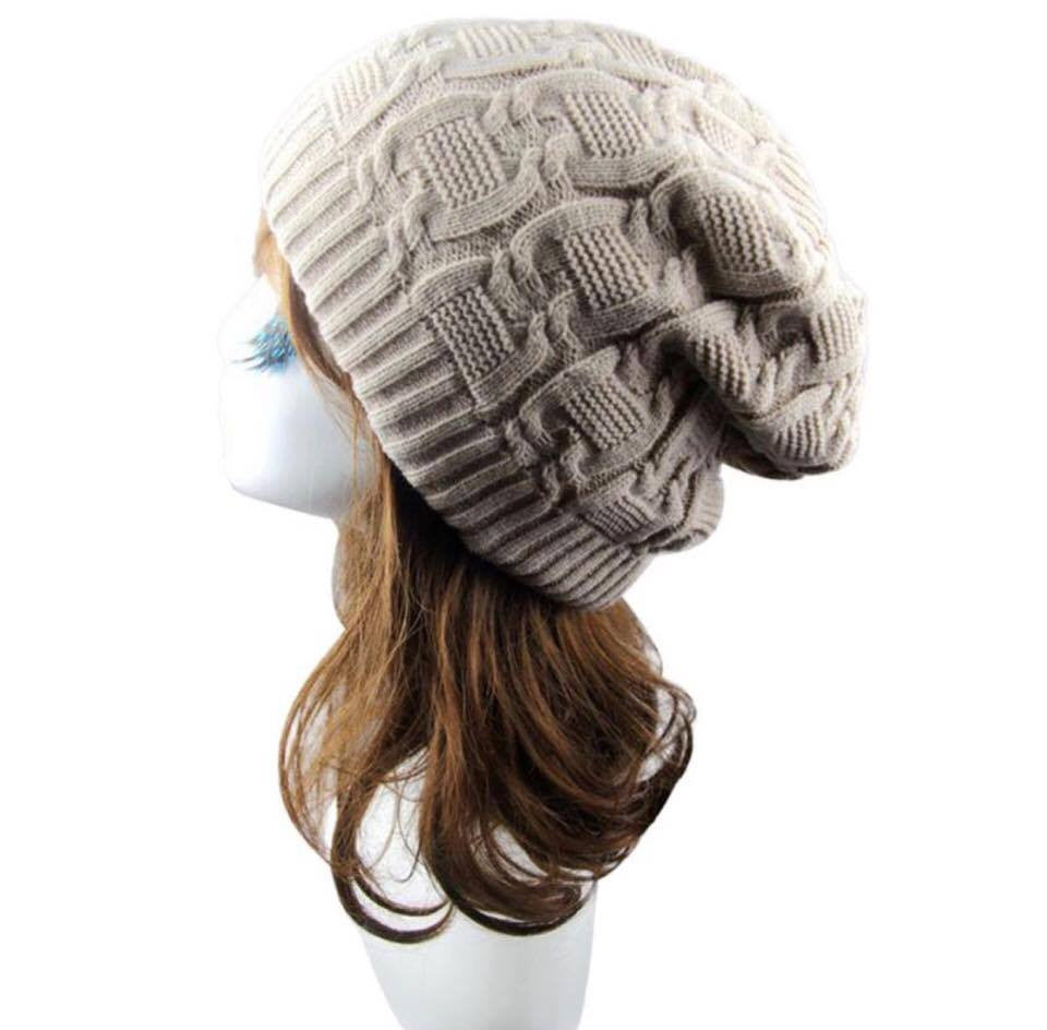 Acrylic Fibres 6 Color Unisex Slouchy Knitting Dual Purpose Cap For Women