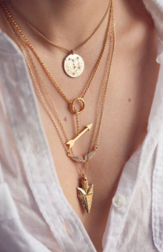 Multi Layer Sexy Circular Arrow Angel Wing Necklace