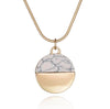 Gold Plated Chain Simple Round White Faux Stone Pendants