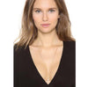 Gold Plated Clear/ Black Geometric Triangle Crystal Stone Long Necklace﻿