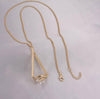 Gold Plated Clear/ Black Geometric Triangle Crystal Stone Long Necklace﻿