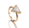 Gold Tone Rings Triangle Faux Marble Stone Ring