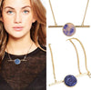 Matchstick Bar Round Faux Marbleized Stone Short Choker Necklace