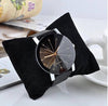 Men's Faux Leather Band Black Dial Quartz Watch