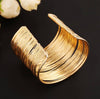 Gold Wire Opened Wide Cuff Bangle