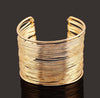 Gold Wire Opened Wide Cuff Bangle