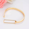 Adjustable Copper Burnished  Rectangle Charm Cuff Bangle Bracelet