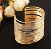 Gold Wire Opened Wide Cuff Bangle