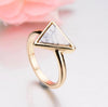 Gold Tone Rings Triangle Faux Marble Stone Ring