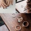 Gold Plated Triangle Leaf 4PCS Ring Set