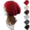 Acrylic Fibres 6 Color Unisex Slouchy Knitting Dual Purpose Cap For Women