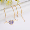 Matchstick Bar Round Faux Marbleized Stone Short Choker Necklace