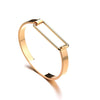 Adjustable Copper Burnished  Rectangle Charm Cuff Bangle Bracelet
