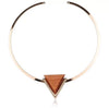Gold Plated Adjustable Necklace With Triangle Wood Pendant
