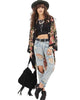 Stylish Casual Vintage Flower Floral Print Chiffon Kimono Cardigan