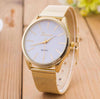 Women's Golden Alloy Mesh Band Elegant Quartz WristWatch