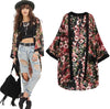 Stylish Casual Vintage Flower Floral Print Chiffon Kimono Cardigan