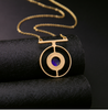 Gold Chain Hollow Circle Natural Stone