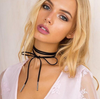 Long Black Velvet Wrap Choker Necklace