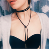 Long Black Velvet Wrap Choker Necklace