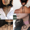 Wide Black Velvet Choker Necklace