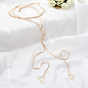 Gold Plated Chain Choker Long Geometric Round/Triangle Pendants